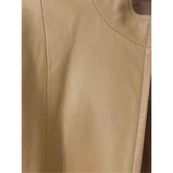 Preston & York women’s Collarless Soft Leather Jacket Size Small Tan - Picture 4 of 10